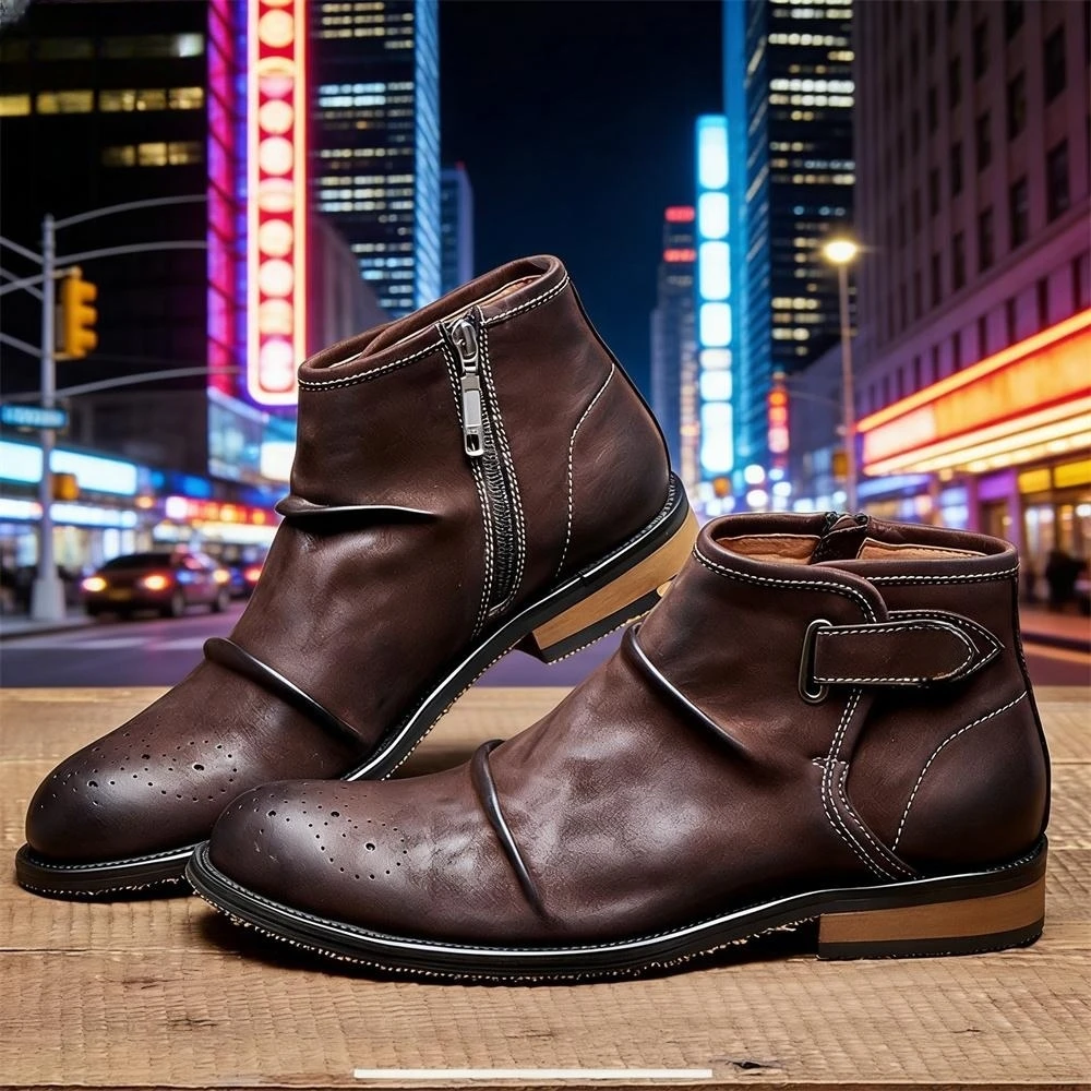 Sepatu Boots Pria Model Brogue - Formal Men Daily Wear Footwear ulasan dan harga
