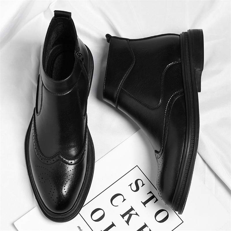 Sepatu Bot Tinggi Bisnis Pria  - Men Formal Wear With Boots ulasan dan harga