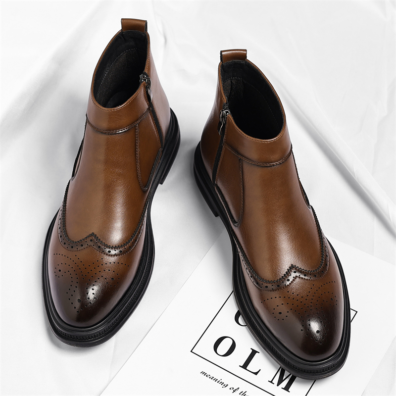 Sepatu Bot Tinggi Bisnis Pria  - Men Formal Wear With Boots ulasan dan harga