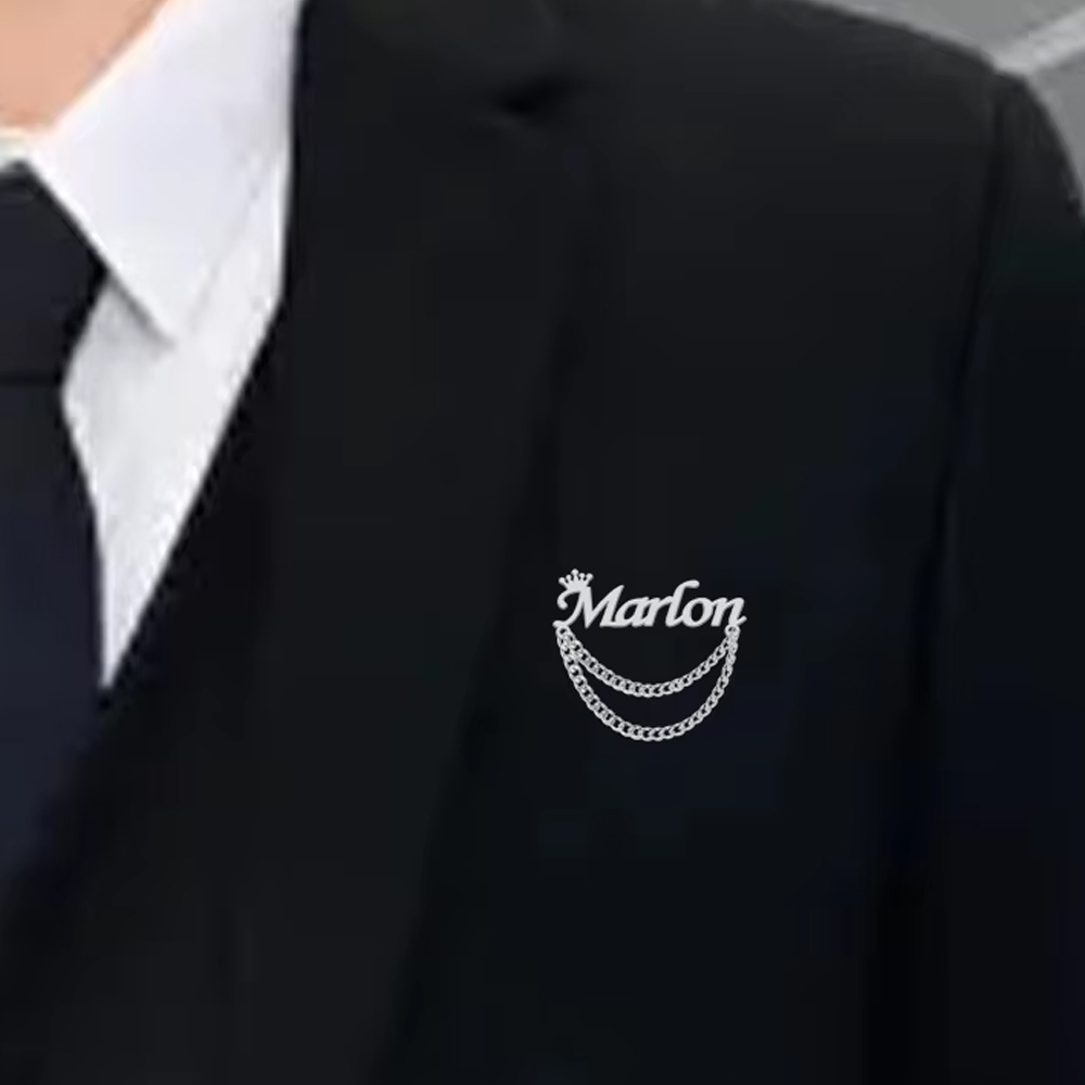 Bros Nama Pribadi Pin Mahkota  - Tuxedo Lapel Pin ulasan dan harga