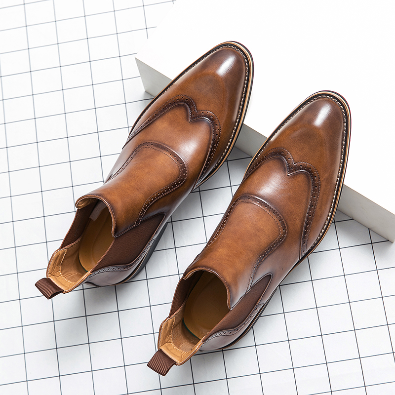 Sepatu bot kulit lunak untuk p - Men Formal Wear With Boots ulasan dan harga