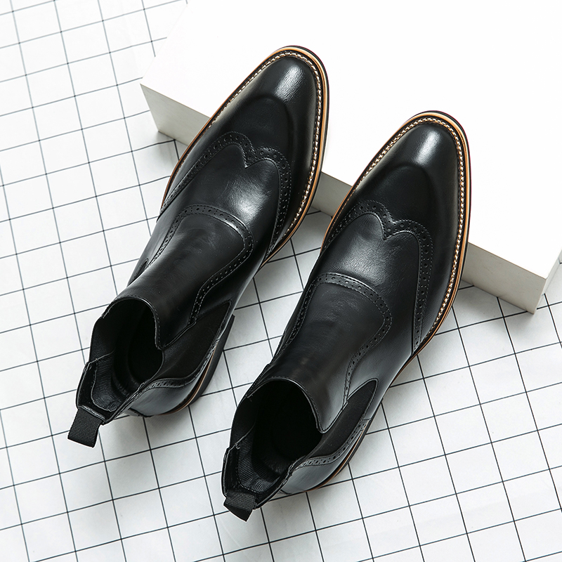 Sepatu bot kulit lunak untuk p - Men Formal Wear With Boots ulasan dan harga