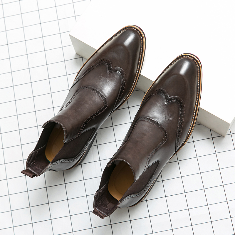 Sepatu bot kulit lunak untuk p - Men Formal Wear With Boots ulasan dan harga