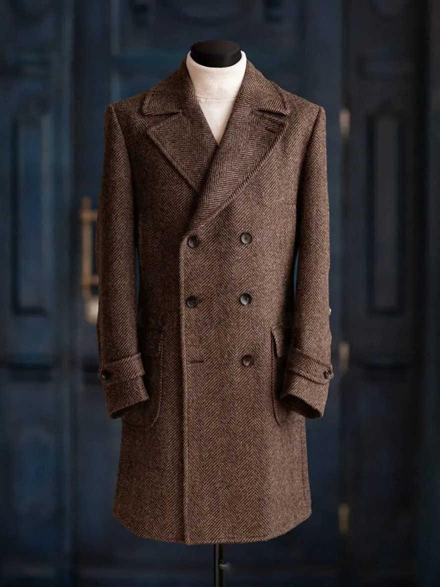 Mantel Herringbone Pria Modern - Men Formal Wear Modern ulasan dan harga
