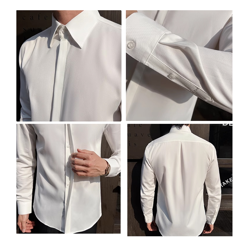 Kemeja Putih Lengan Panjang Pr - Men Formal Wear Modern ulasan dan harga