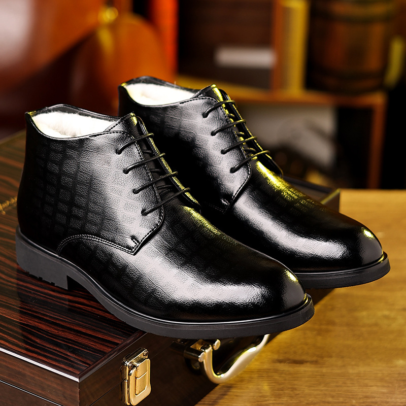 Sepatu bot kulit pria, sepatu  - Men Formal Wear With Boots ulasan dan harga