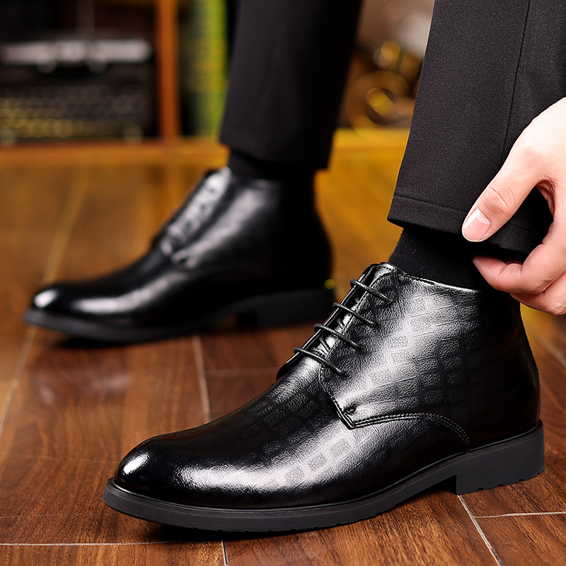 Sepatu bot kulit pria, sepatu  - Men Formal Wear With Boots ulasan dan harga