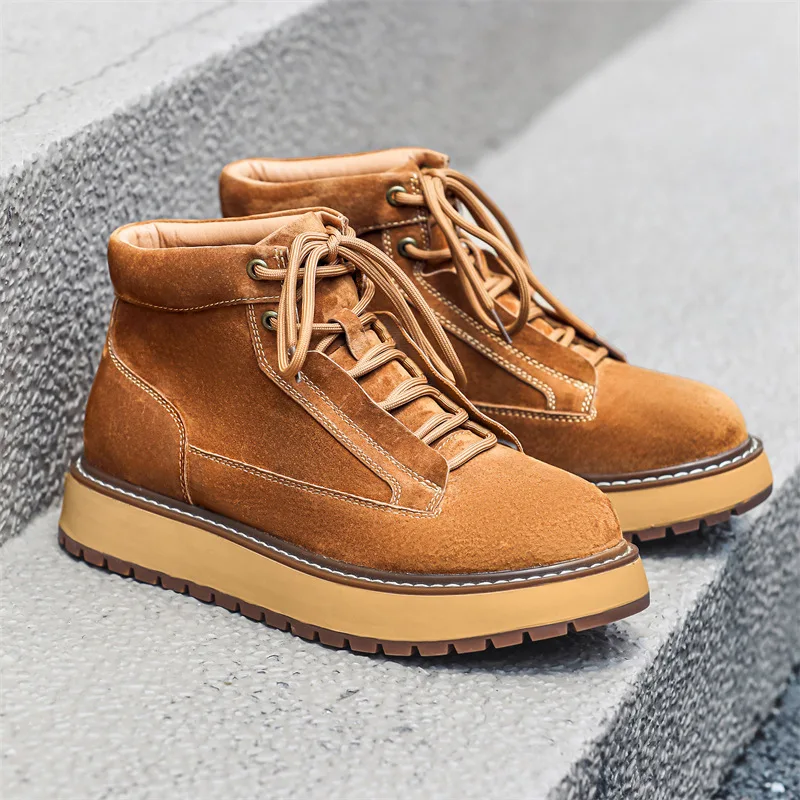 Sepatu Kulit Suede Sapi Buatan - Men Formal Wear With Boots ulasan dan harga