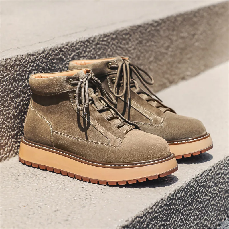 Sepatu Kulit Suede Sapi Buatan - Men Formal Wear With Boots ulasan dan harga
