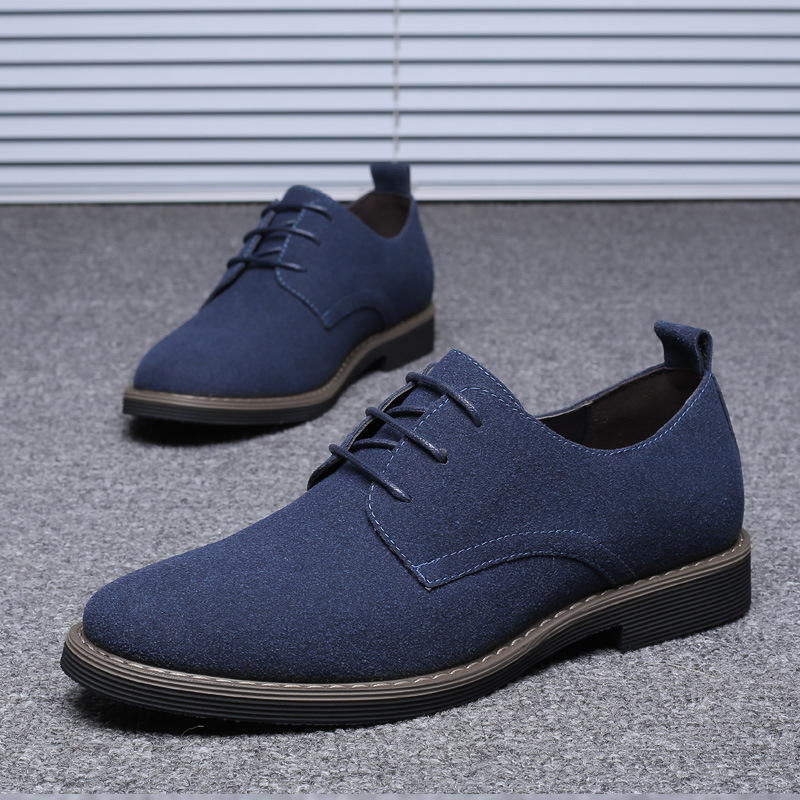 Sepatu Oxford Kulit Suede Biru - Formal Men Daily Wear Footwear ulasan dan harga